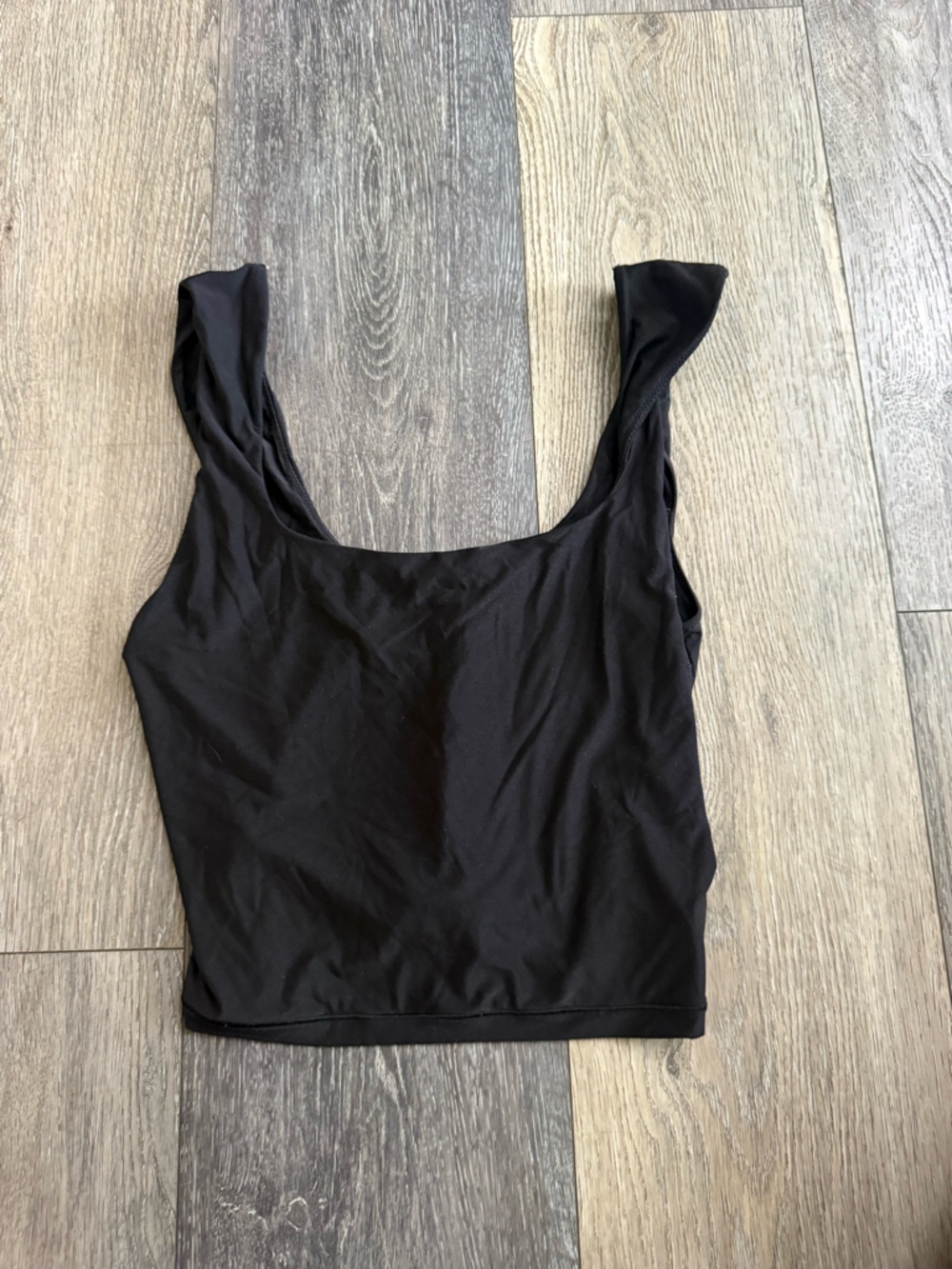 aerie Black Scoop-Neck Bodysuit Tank